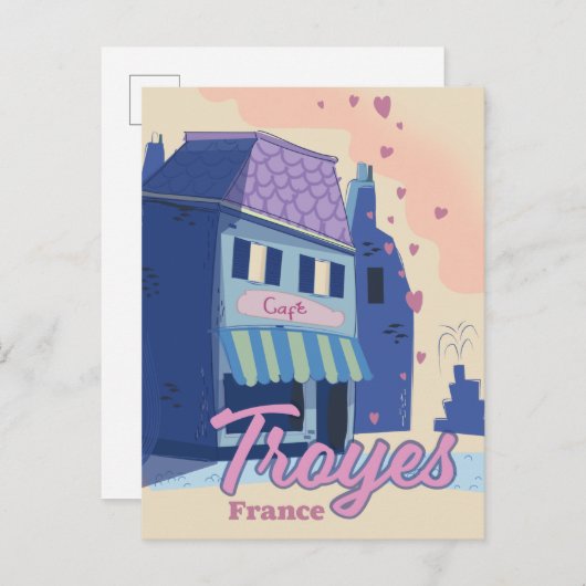 Troyes France reisposter Uitnodiging Briefkaart (Voorkant / Achterkant)