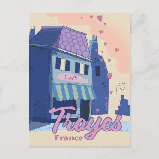 Troyes France reisposter Uitnodiging Briefkaart (Voorkant)
