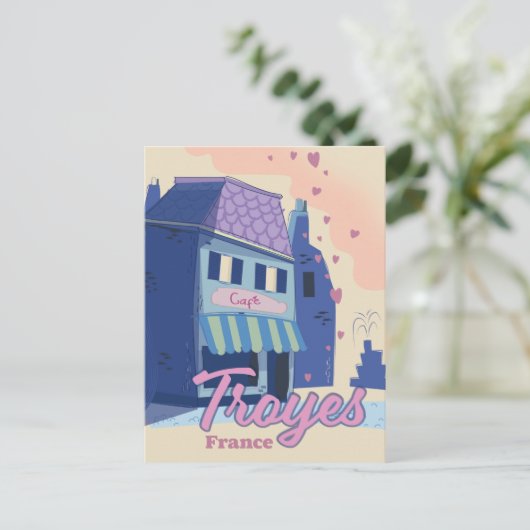 Troyes France reisposter Uitnodiging Briefkaart (Staand voorkant)