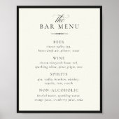 Troyse Bar Menu Huwelijksbord Poster (Voorkant)