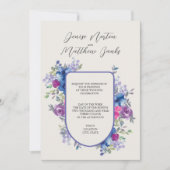 Troyse Blauw en Sneeuwwit Huwelijksuitnodiging Kaart (Voorkant)