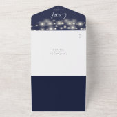 Troyse Blauwe QR-code Metselpotjes Slingerlichtjes All In One Uitnodiging (Buitenkant)