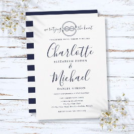 Troyse Bruiloft Navy Blue Schrift Kaart