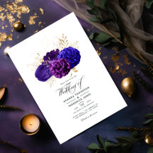 Troyse Paars, Koningsblauw en Gouden Bloemen Bruil