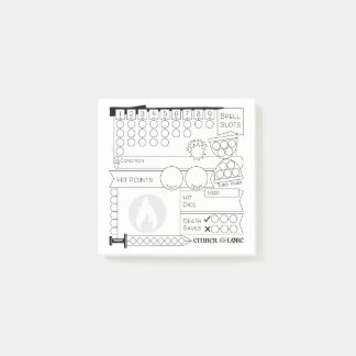 TRPG Karakter Tracker (HP, Spells, Turns) Post-it® Notes