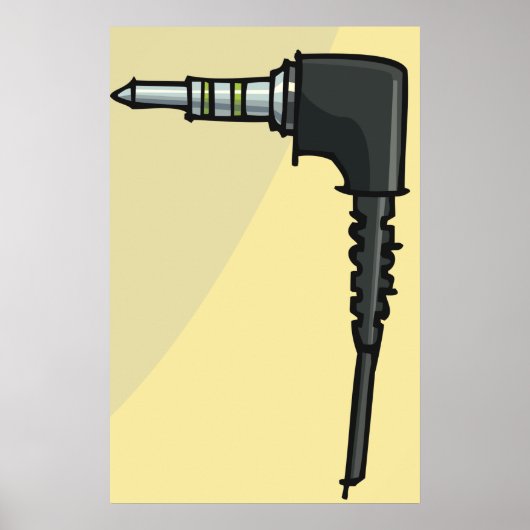 TRRS Audio Jack Connector Tech Gadget Illustratie Poster (Voorkant)