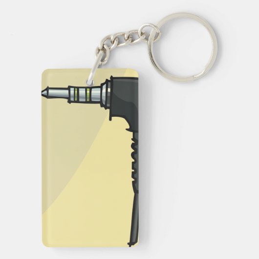 TRRS Audio Jack Connector Tech Gadget Illustratie Sleutelhanger (achterkant)