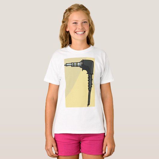 TRRS Audio Jack Connector Tech Gadget Illustratie T-shirt (Voorkant volledig)