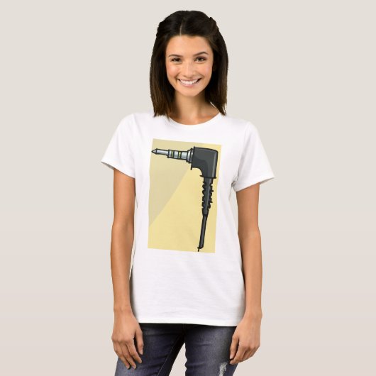 TRRS Audio Jack Connector Tech Gadget Illustratie T-shirt (Voorkant volledig)