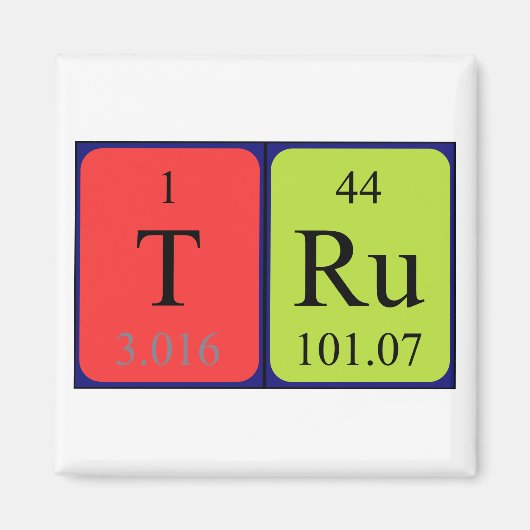Tru periodieke table name magnet (Voorkant)