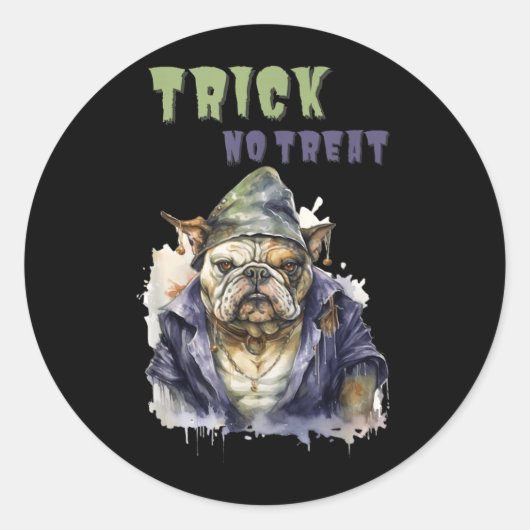 Truc Behandeling _ Kabouter Hond _ Engelse Bulldog Ronde Sticker (Voorkant)