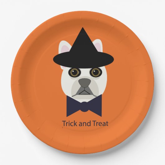 TRUC EN TRAKTEER FRENCHIE PAPIEREN BORDJE (Voorkant)