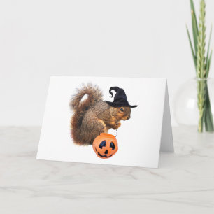 Truc of behandeling Eekhoorn Halloween Kaart