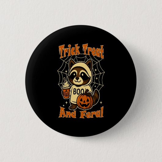 Truc of Behandeling en Wilde Mop Halloween Ronde Button 5,7 Cm (Voorkant)