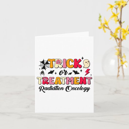 Truc of behandeling Straling Oncologie Halloween Kaart (Gele Bloem)