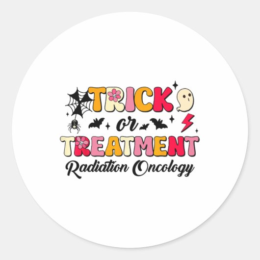 Truc of behandeling Straling Oncologie Halloween Ronde Sticker (Voorkant)