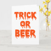 Truc of Bier Halloween Kaart (Gele Bloem)