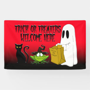 Truc of de Welkome Halloween Rode   Banner van