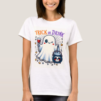 Truc of Drink Schattige Halloween Ontwerp T-shirt