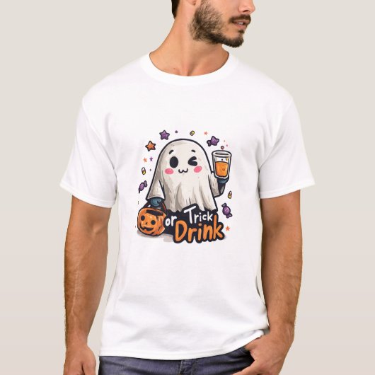 Truc of tijdens Halloween Spooky Ghost T-shirt (Voorkant)
