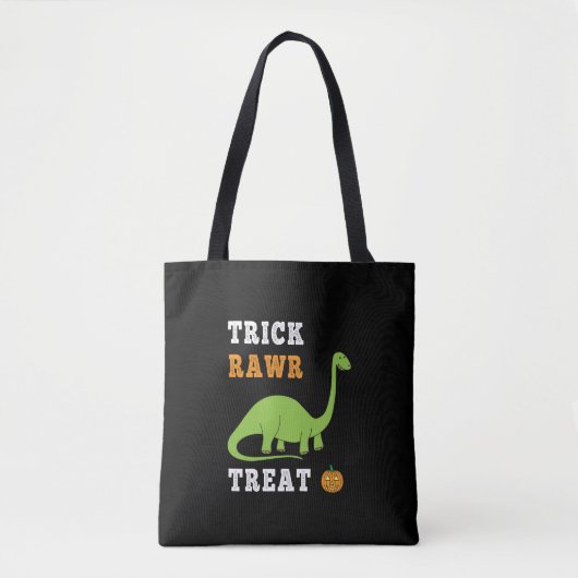 Truc Rawr Behandel Lieve Halloween Brontosaurus Di Tote Bag (Voorkant)