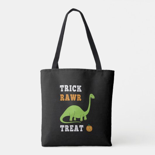 Truc Rawr Behandel Lieve Halloween Brontosaurus Di Tote Bag (Achterkant)