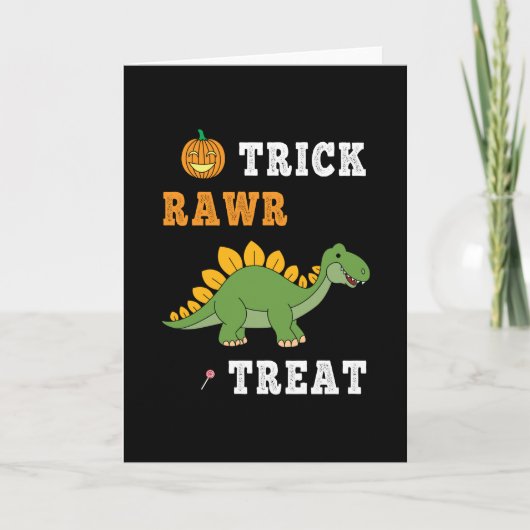Truc Rawr Behandel Schattig Halloween Stegosaurus  Kaart (Voorkant)