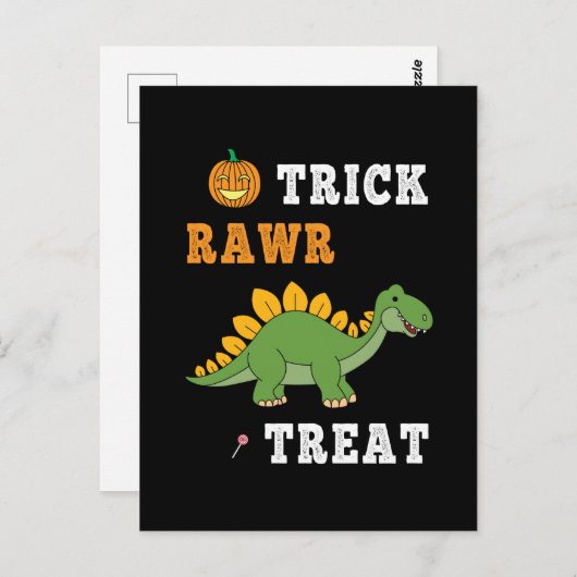 Truc Rawr Behandeling Cute Halloween Stegosaurus D Briefkaart (Voorkant / Achterkant)