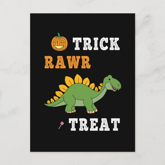 Truc Rawr Behandeling Cute Halloween Stegosaurus D Briefkaart (Voorkant)