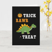 Truc Rawr Behandeling Schattig Halloween Stegosaur Kaart (Gele Bloem)