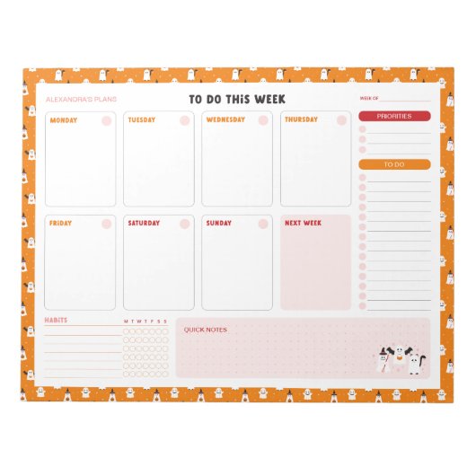 Truc voor het behandelen van geesten wekelijks om notitieblok (Voorkant)