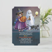 Truc voor het behandelen van Halloween uitnodiging (Staand voorkant)