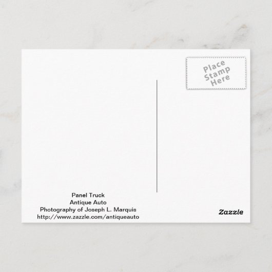 Truck 1 van het paneel briefkaart (Achterkant)