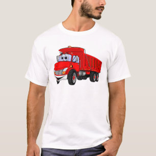 Truck 3 Axle Red Cartoon T-shirt