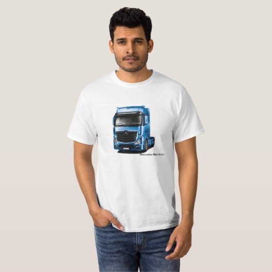 Truck afbeelding voor Heren-T-shirt-Wit T-shirt (Voorkant volledig)