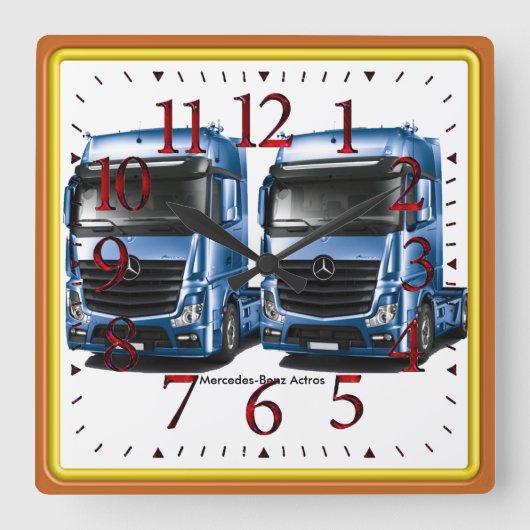 Truck-afbeelding voor Round-Large-Wall-Clock Large Vierkante Klok (Voorkant)