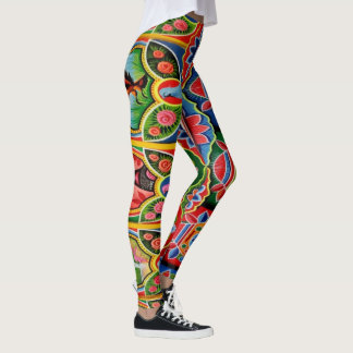 Truck Art Embedded met Flowers en Birds Leggings