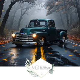  Truck Autumn Highway Découpage Papier