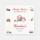 Truck baby onder constructie baby shower servet (Voorkant)