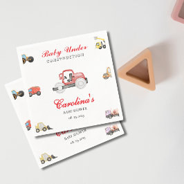 Truck baby onder constructie baby shower servet