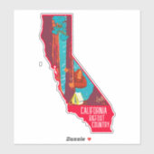 Truck Bigfoot Country Vintage Poster Sticker (Vel)