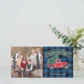  Truck Blue Buffalo Plays Foto Feestdagenkaart (Staand voorkant)