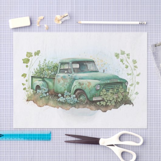 Truck Boerderij St Patricks Day Shamrock Tissuepapier (Craft)