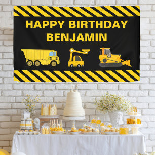 Truck Bouw Verjaardagsfeest Banner