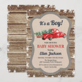 Truck Boy Baby shower Snowflake Uitnodiging (Voorkant / Achterkant)