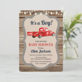 Truck Boy Baby shower Uitnodiging (Staand voorkant)