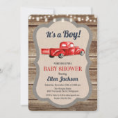 Truck Boy Baby shower Uitnodiging (Voorkant)