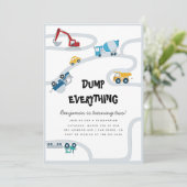Truck Boy Tweede Verjaardagsfeestje Dump Alles Kaart (Staand voorkant)