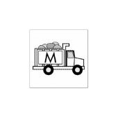 Truck Boy's Cute Kind Monogram Initiaal Rubberstempel (Afrduk)