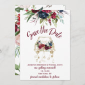  Truck Burgundy Roos Save the Date (Voorkant / Achterkant)